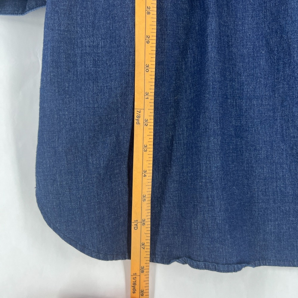 Universal Standard Hannah Shirt Dress Womens 14/16 Blue Cotton‎ Stretch Casual - Picture 11 of 13